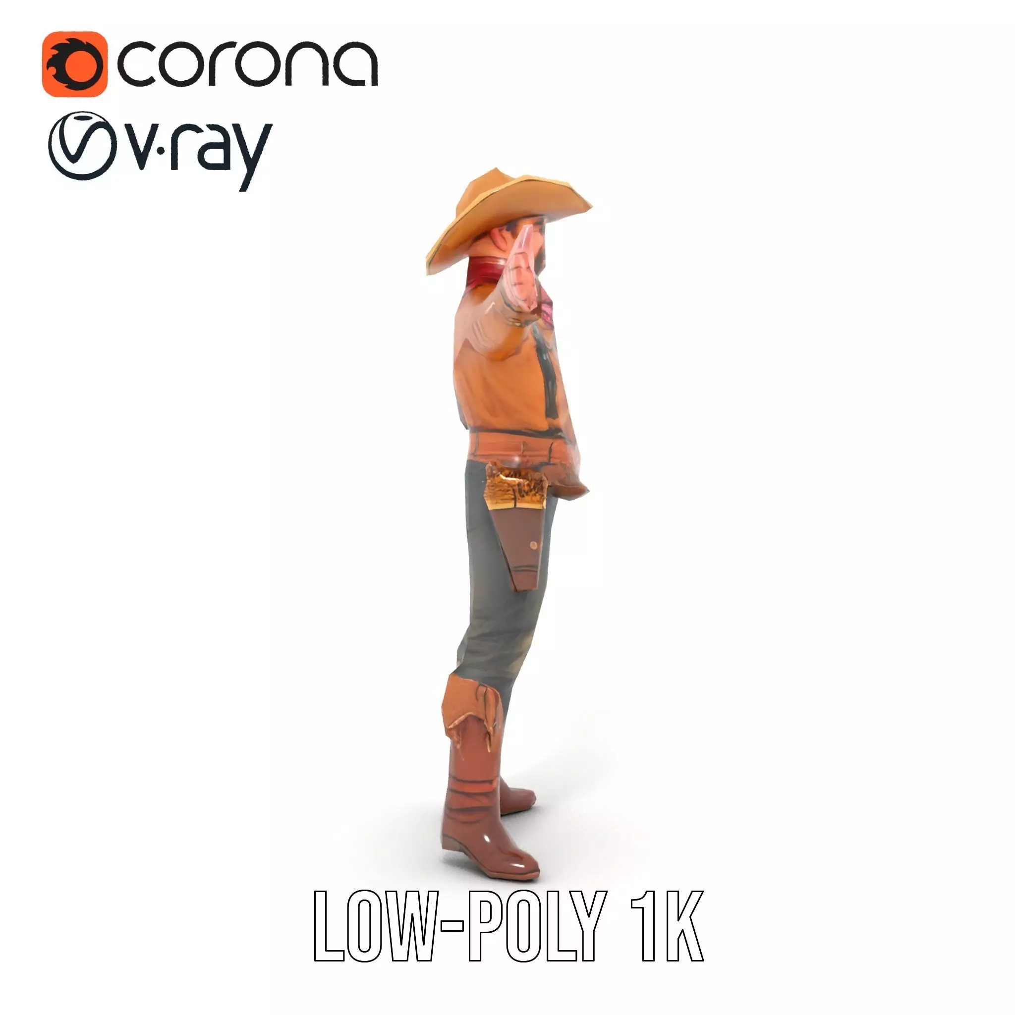 Western Cowboy Outfit model pack Low-poly 3D model_22