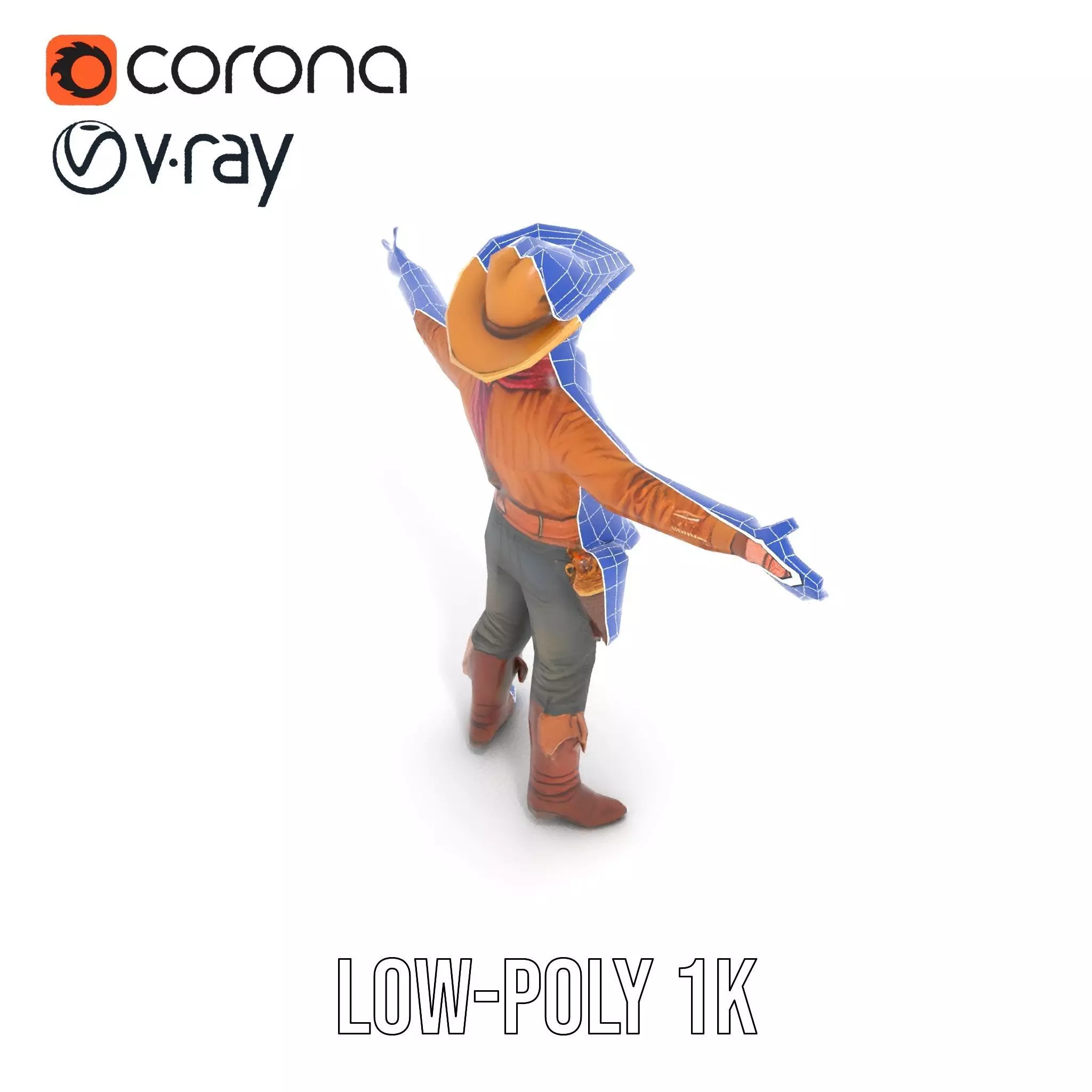 Western Cowboy Outfit model pack Low-poly 3D model_25