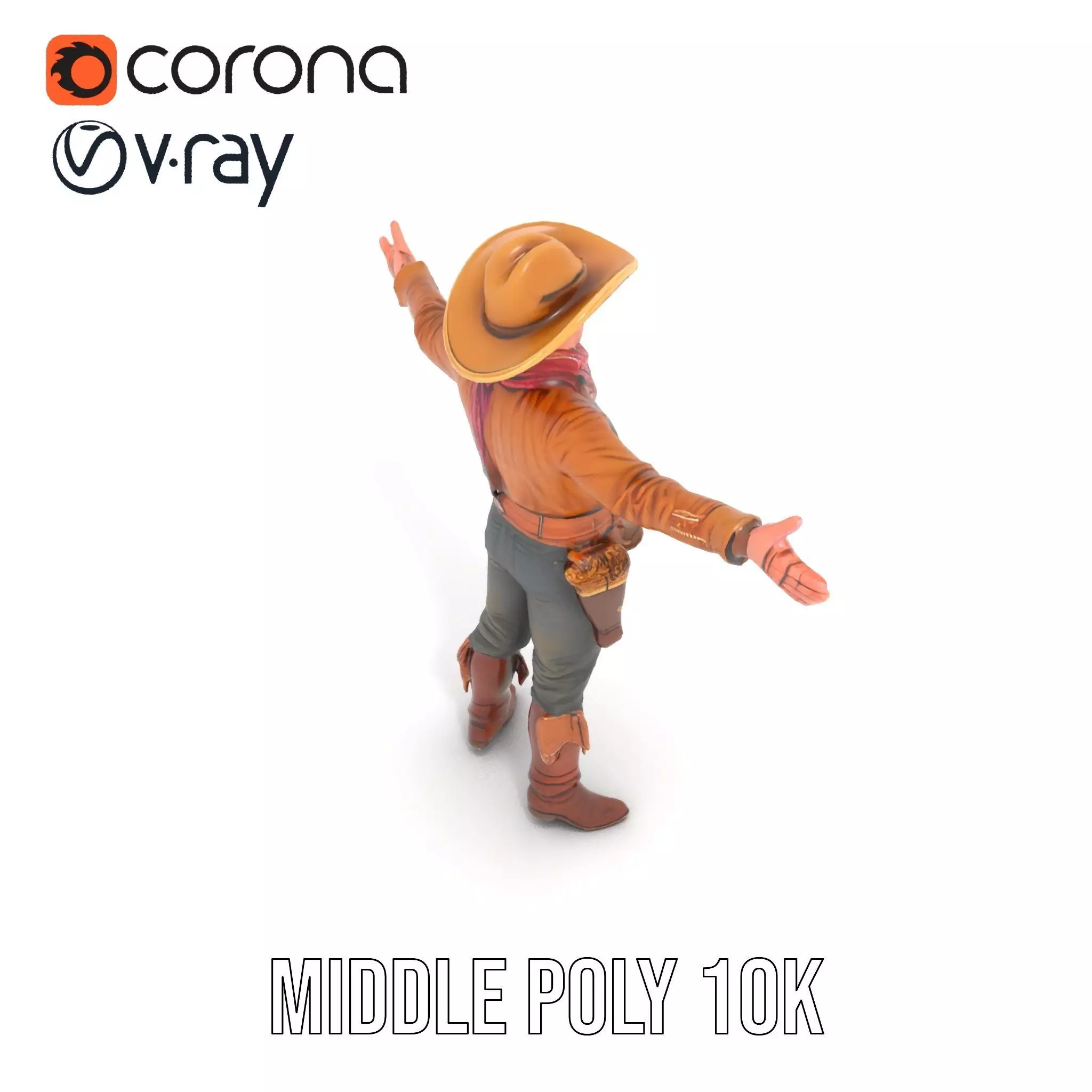 Western Cowboy Outfit model pack Low-poly 3D model_11