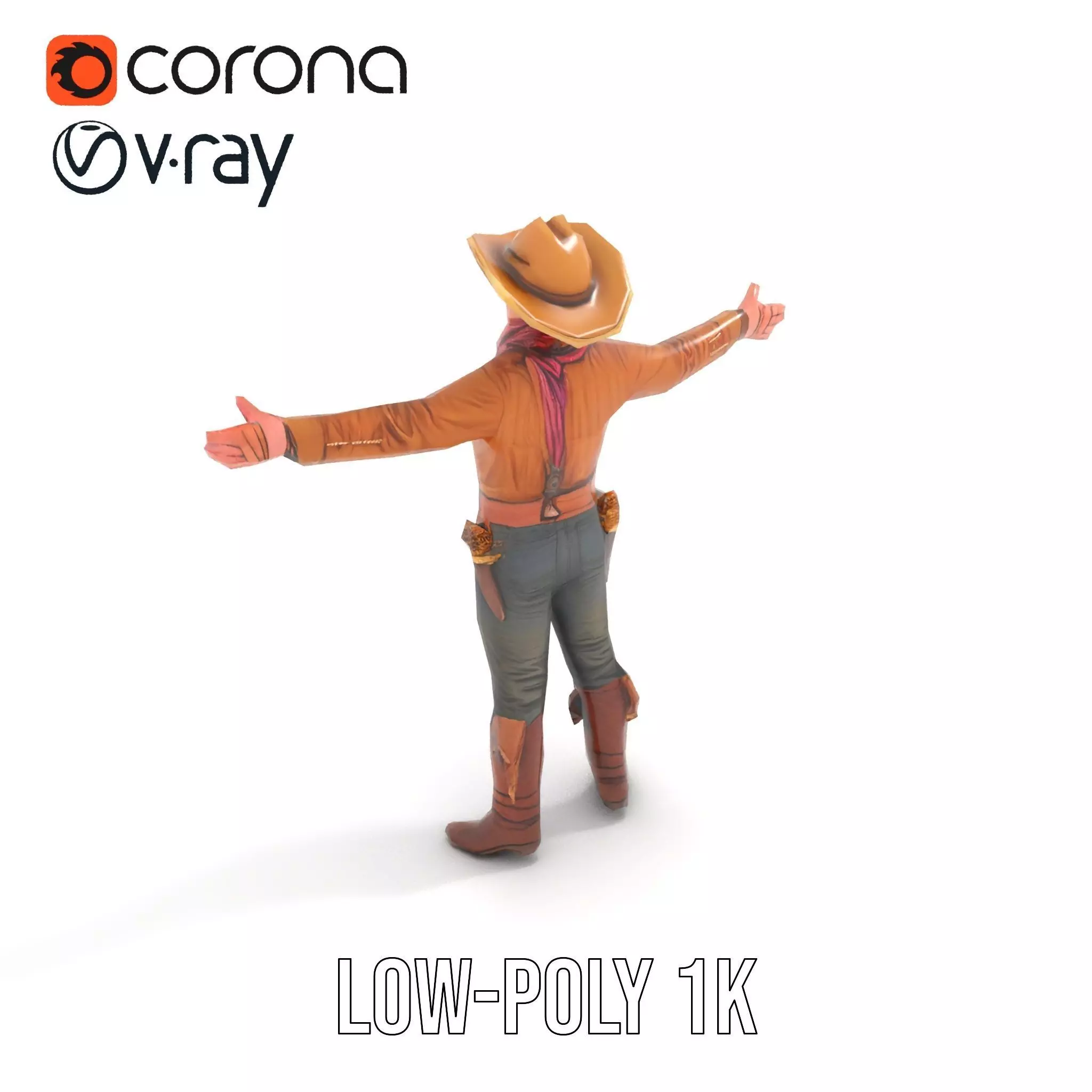 Western Cowboy Outfit model pack Low-poly 3D model_17