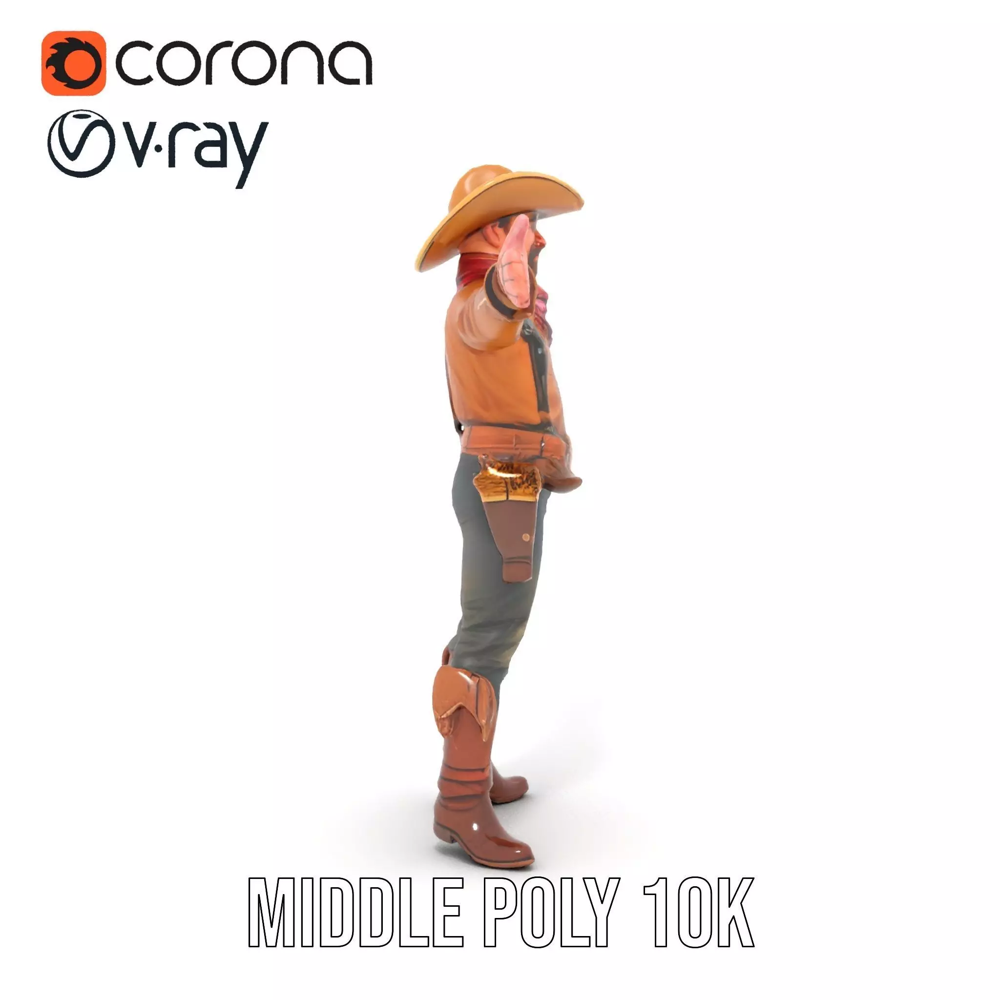 Western Cowboy Outfit model pack Low-poly 3D model_5