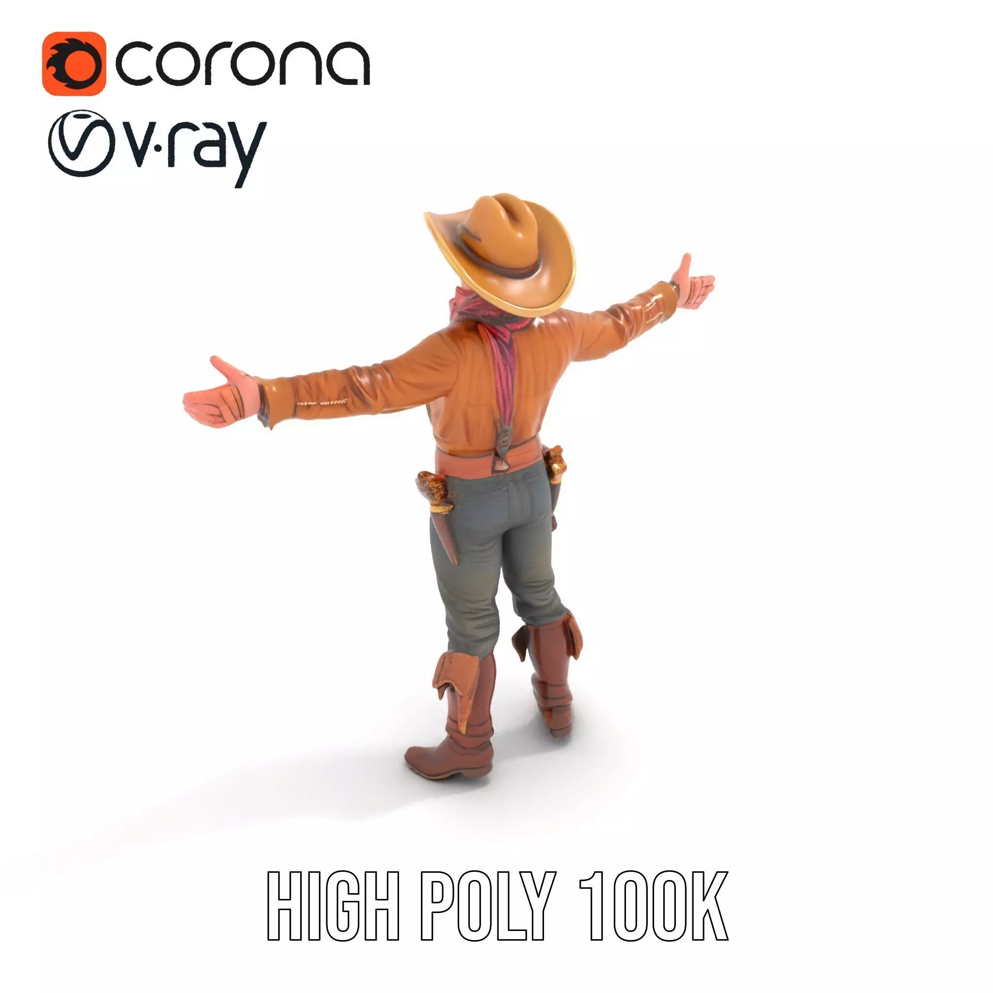 Western Cowboy Outfit model pack Low-poly 3D model_18
