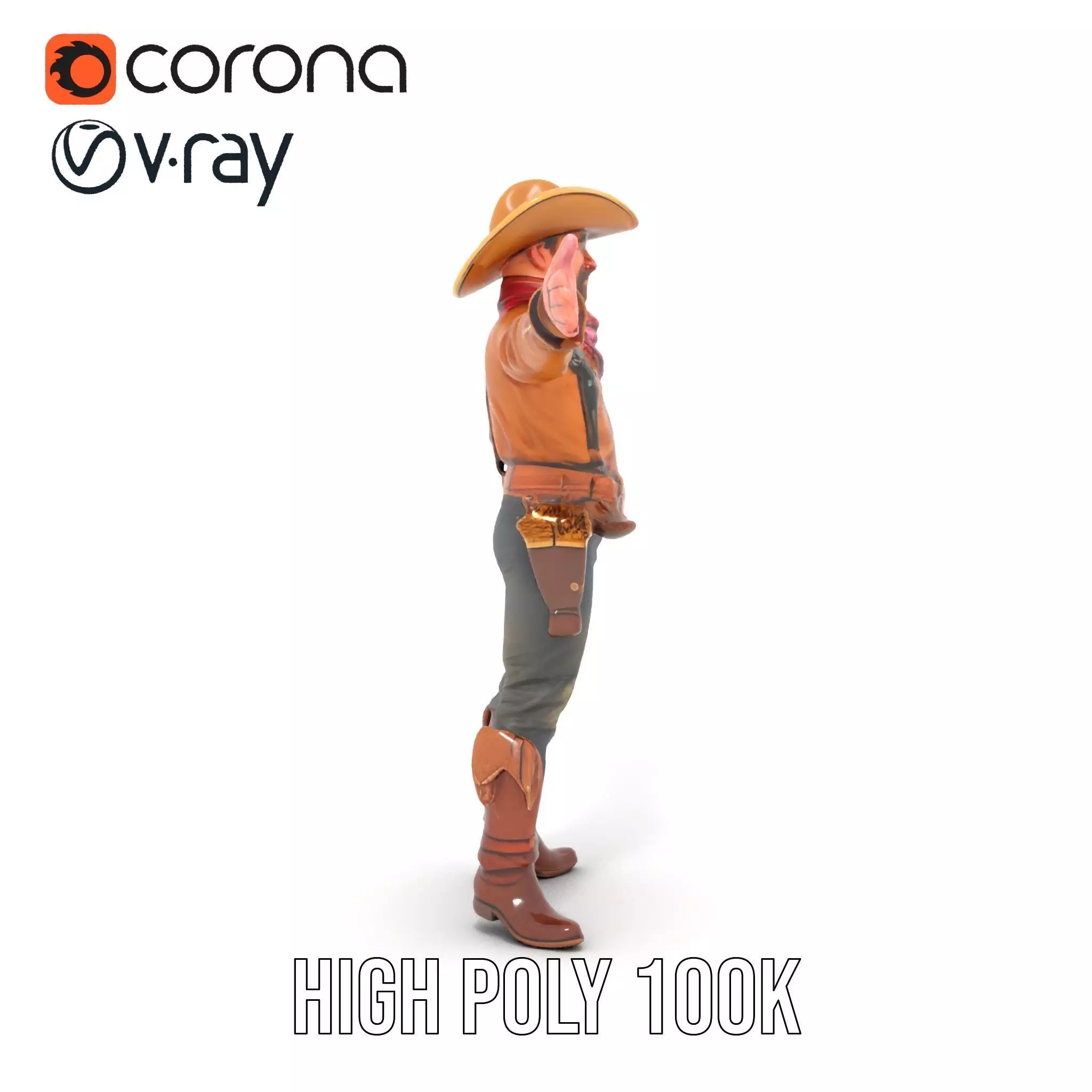 Western Cowboy Outfit model pack Low-poly 3D model_23