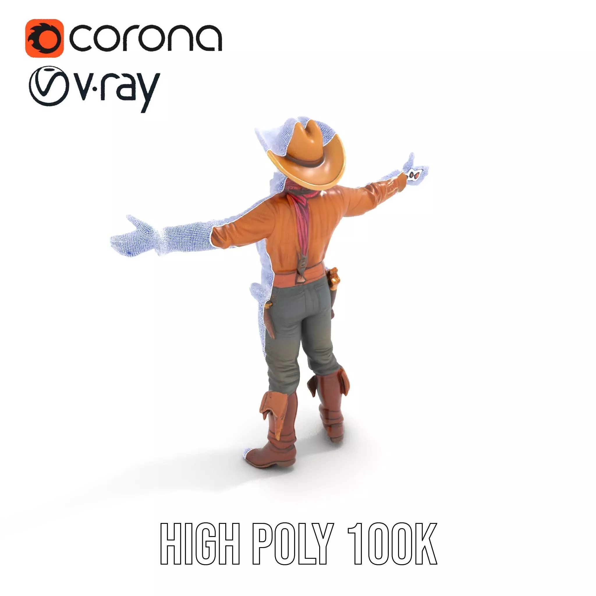 Western Cowboy Outfit model pack Low-poly 3D model_31