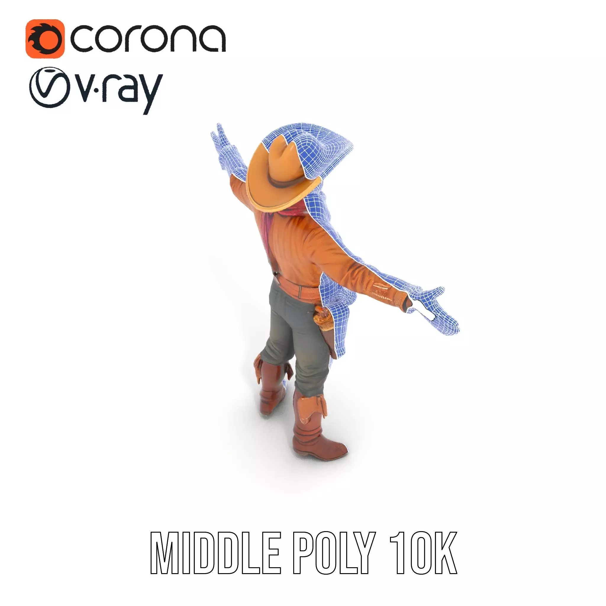 Western Cowboy Outfit model pack Low-poly 3D model_24