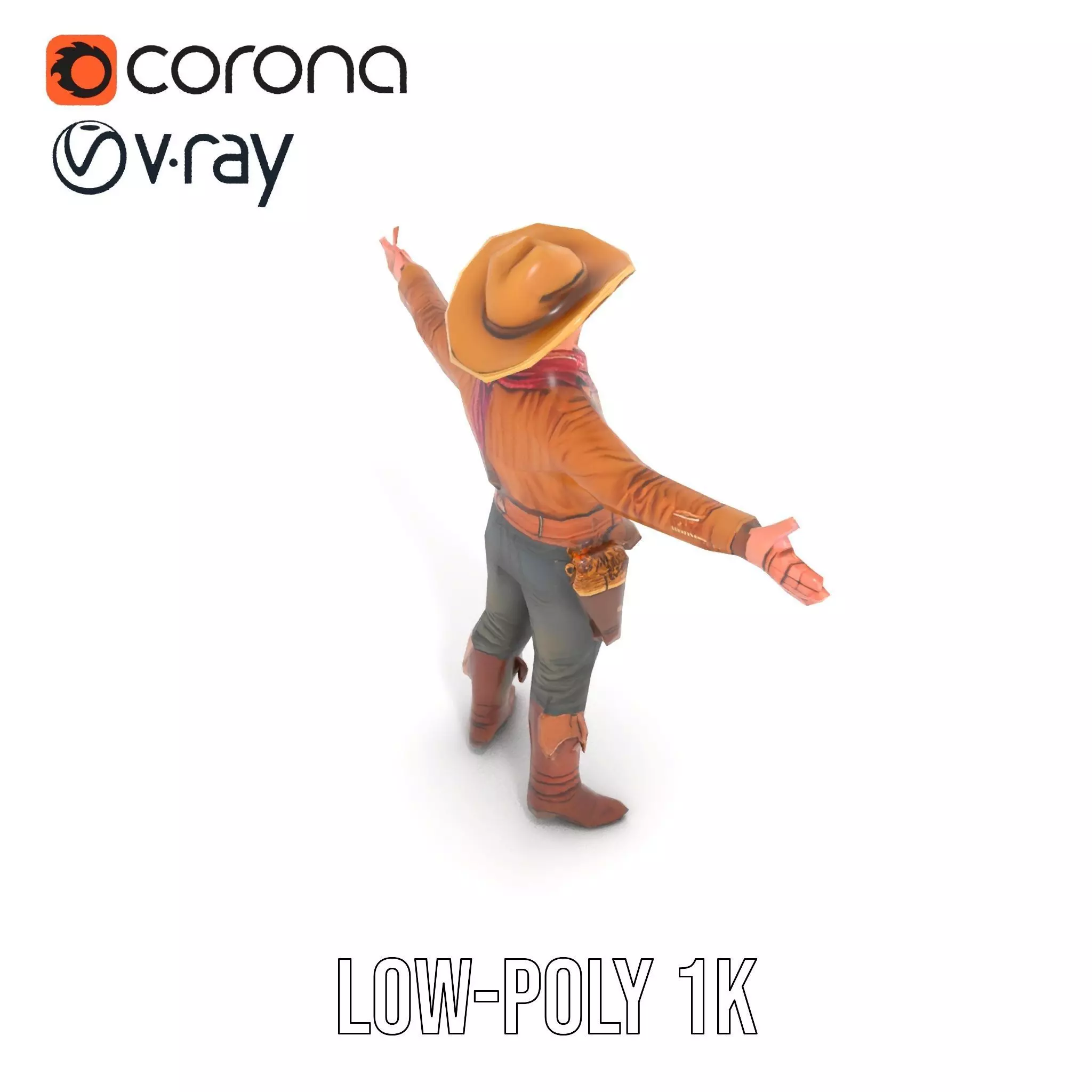 Western Cowboy Outfit model pack Low-poly 3D model_12