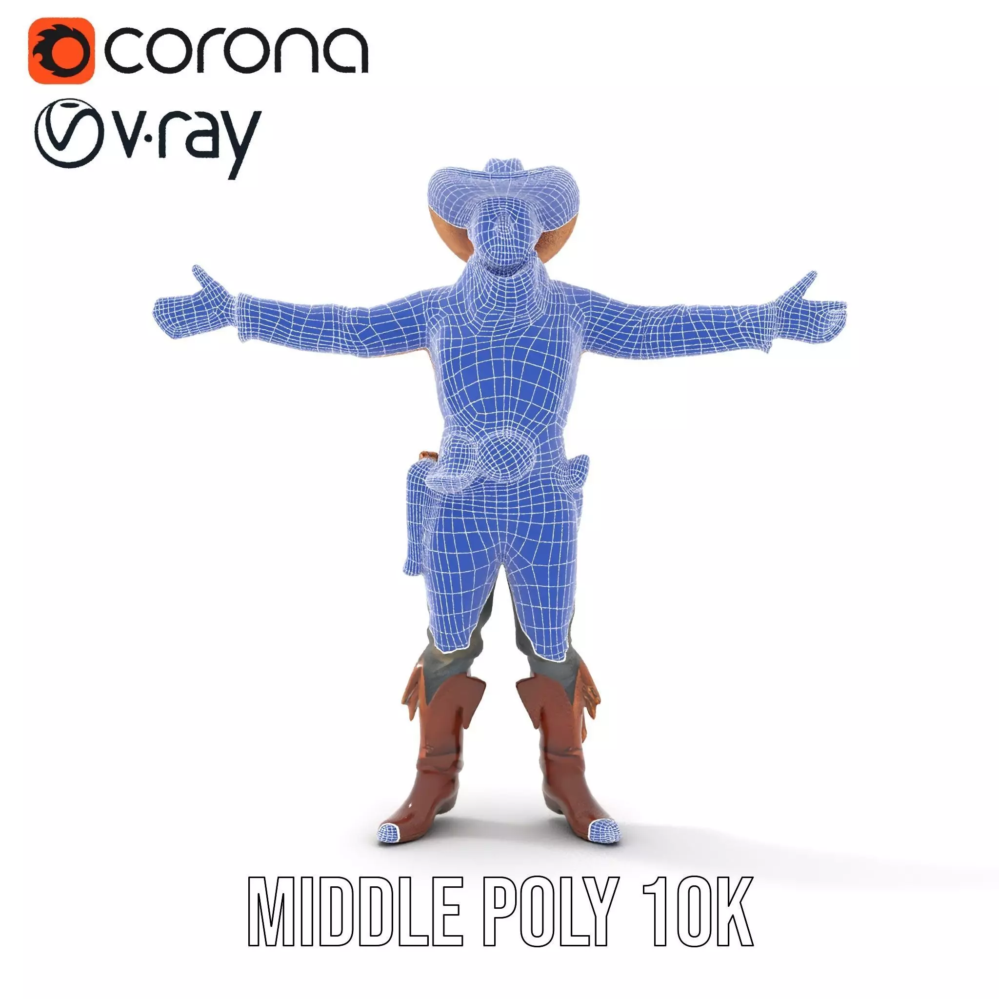 Western Cowboy Outfit model pack Low-poly 3D model_26