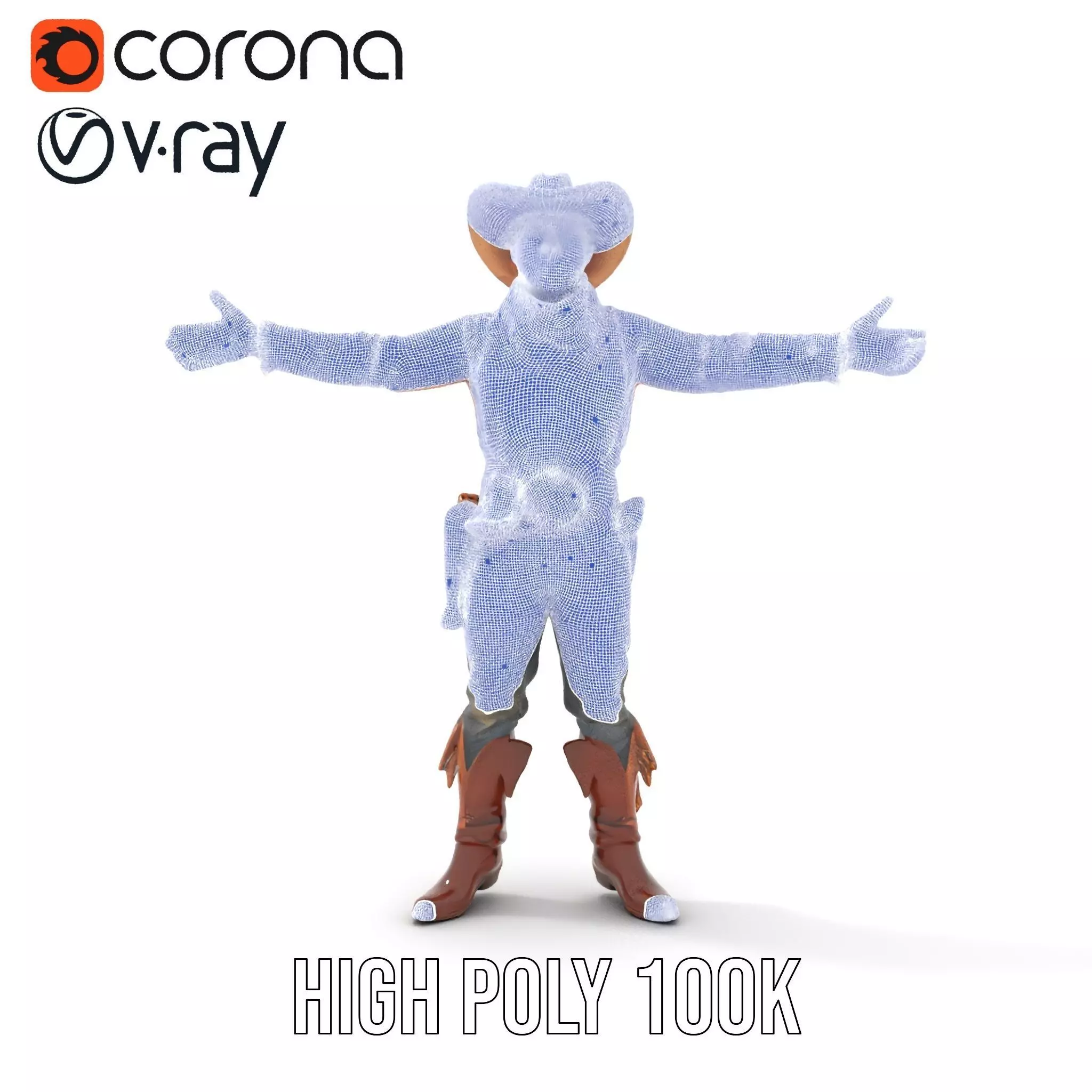 Western Cowboy Outfit model pack Low-poly 3D model_34