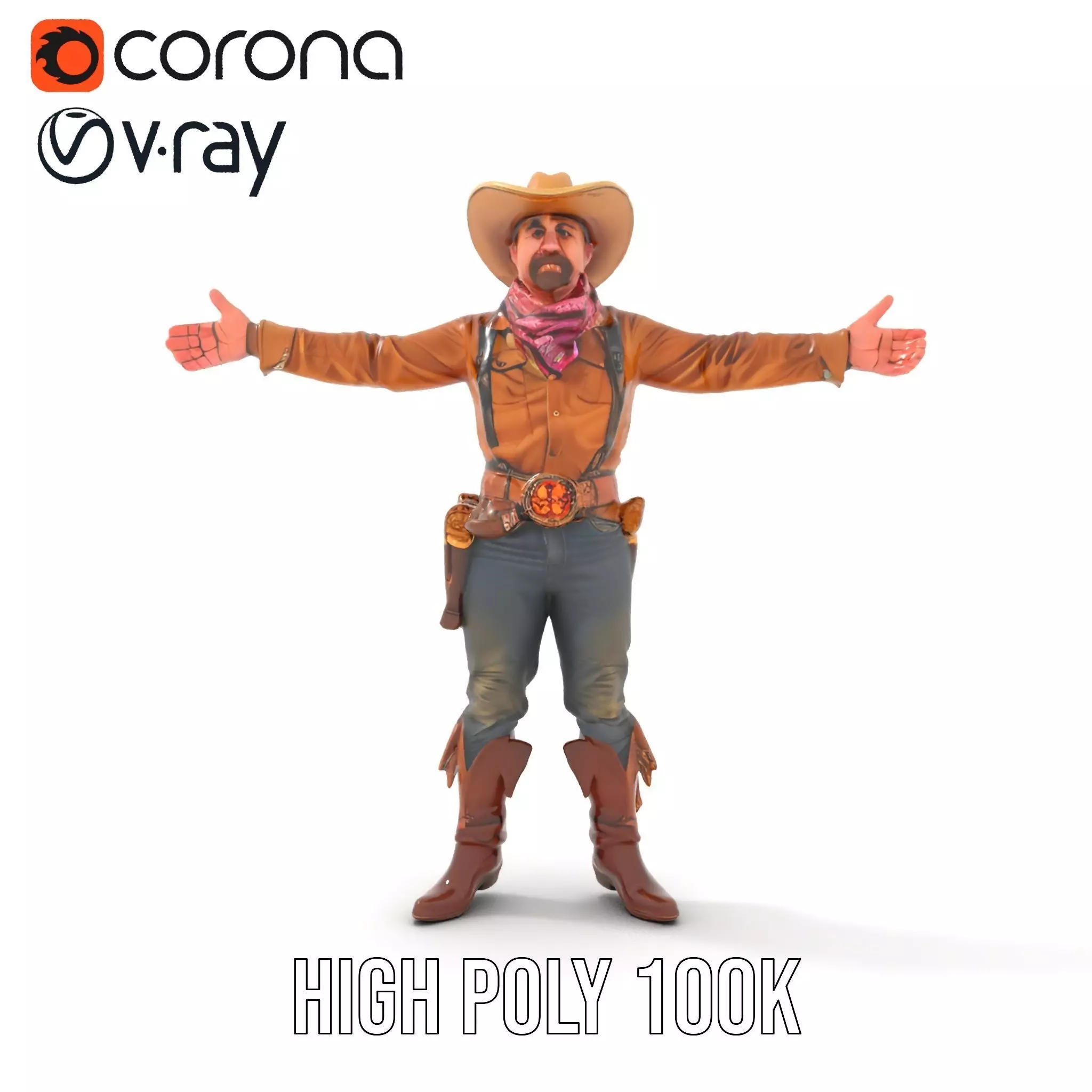 Western Cowboy Outfit model pack Low-poly 3D model_28