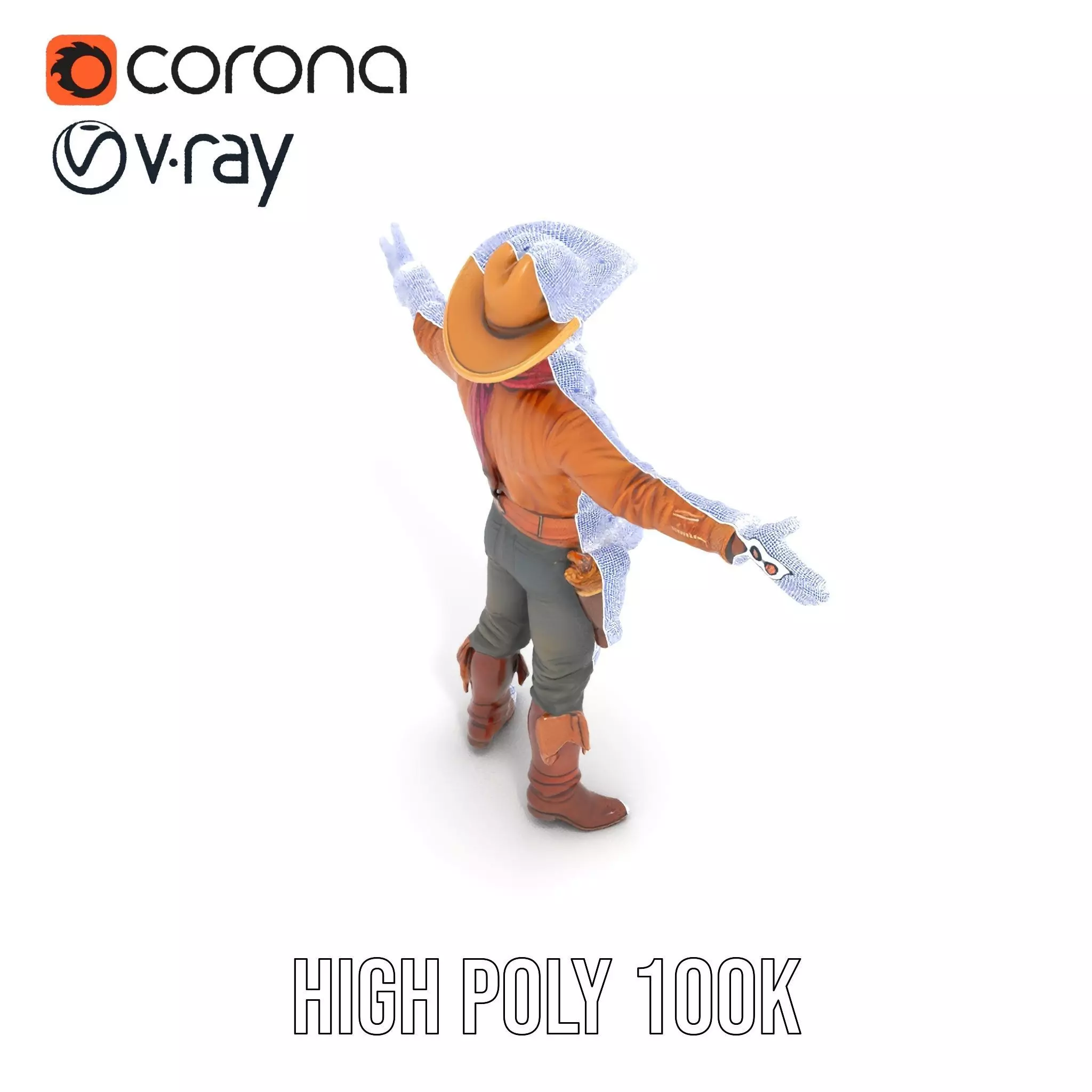 Western Cowboy Outfit model pack Low-poly 3D model_32