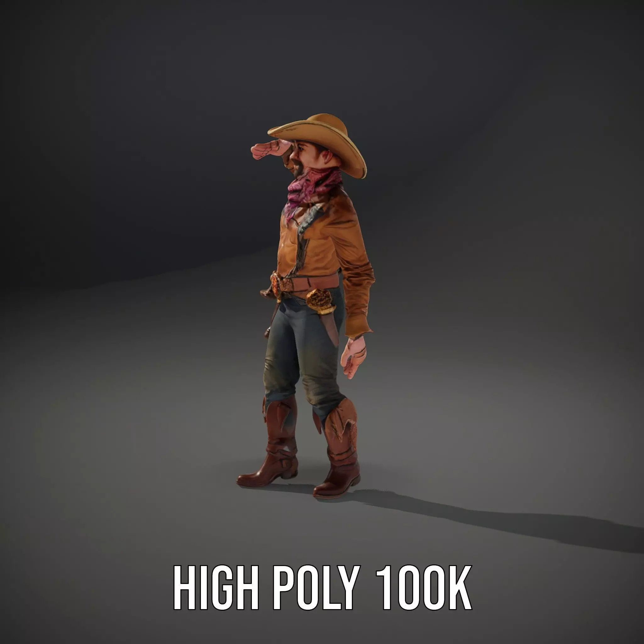 Western Cowboy Outfit model pack Low-poly 3D model_10