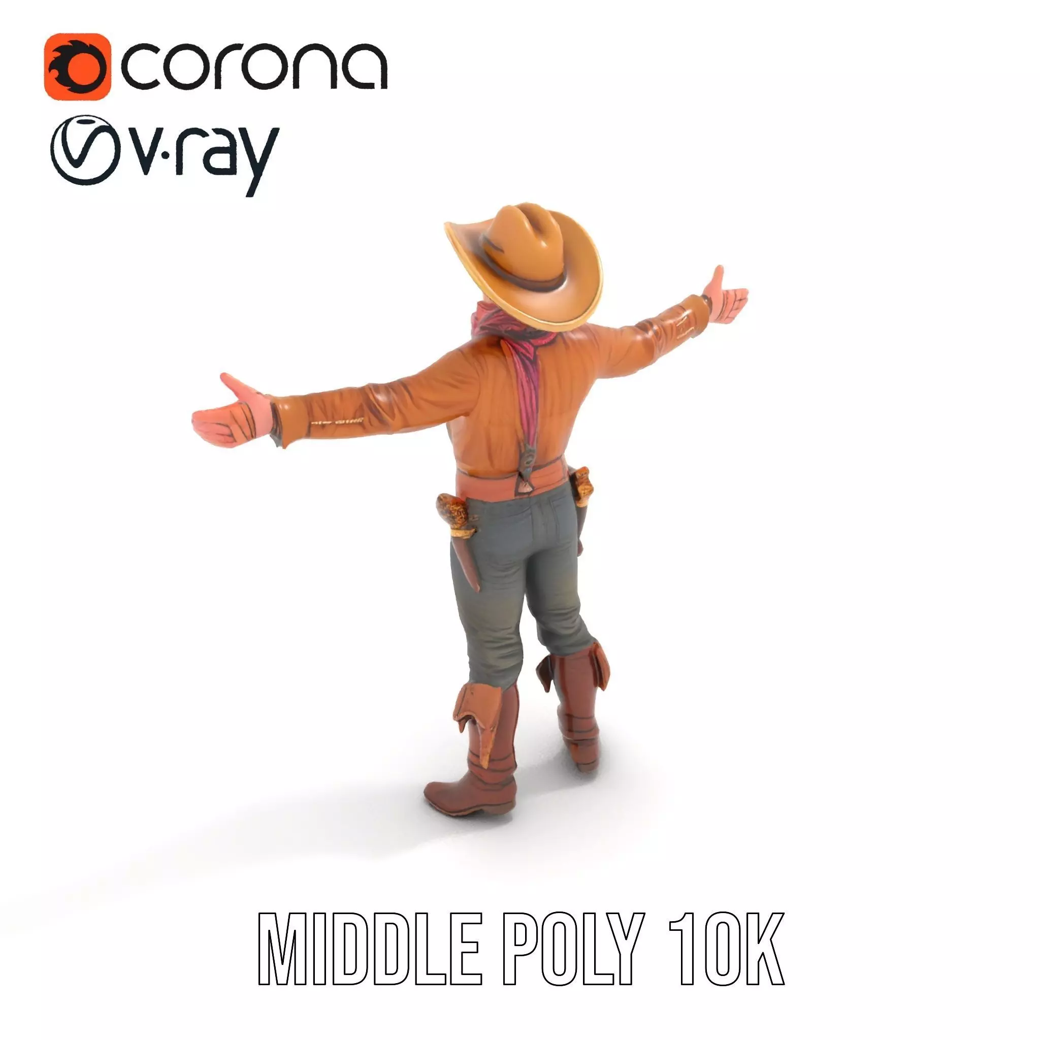 Western Cowboy Outfit model pack Low-poly 3D model_6