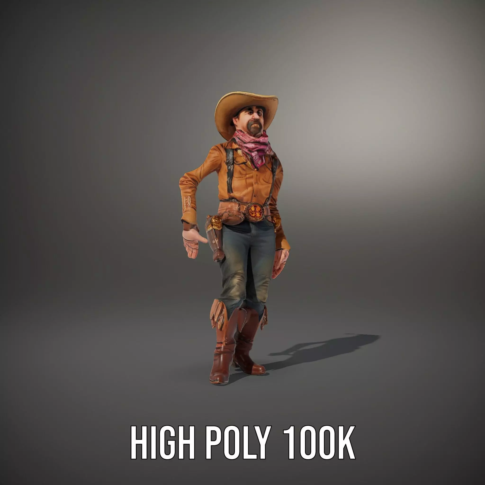 Western Cowboy Outfit model pack Low-poly 3D model_8