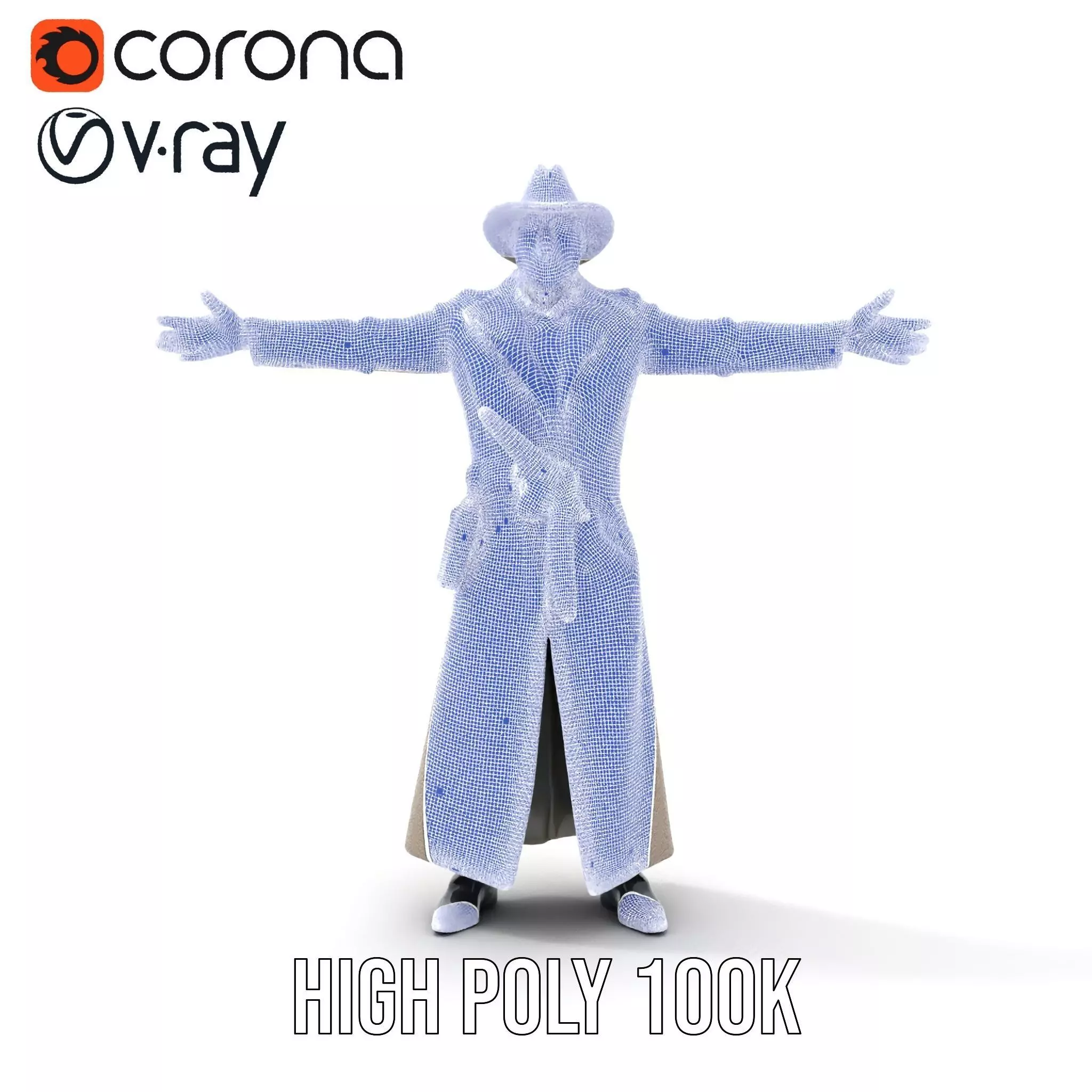 Adventurer Trench Coat model pack Low-poly 3D model_32