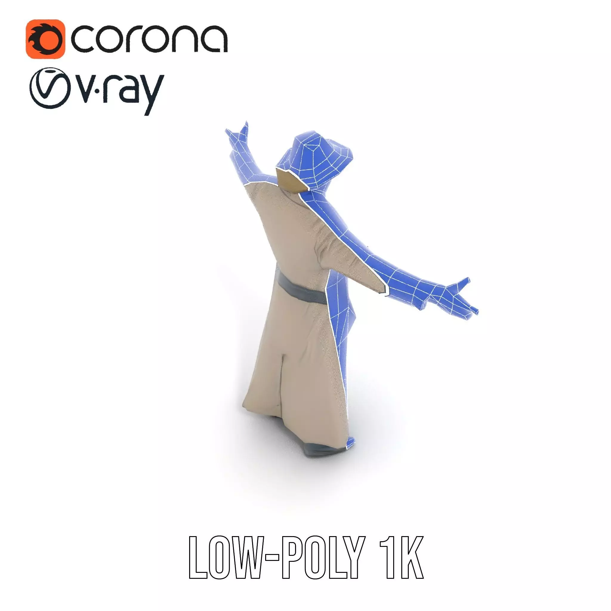 Adventurer Trench Coat model pack Low-poly 3D model_19