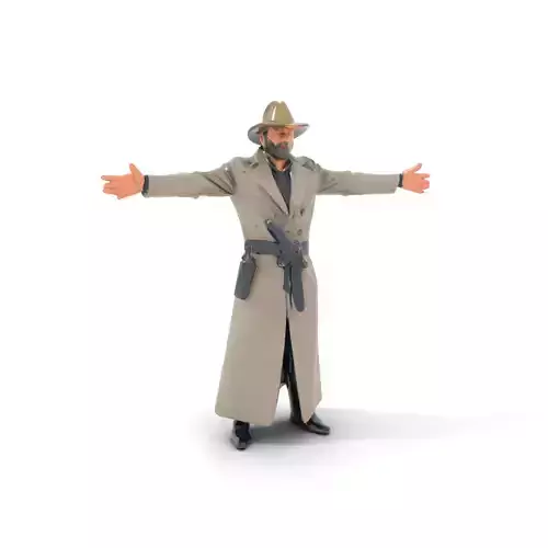 Adventurer Trench Coat model pack Low-poly 3D model