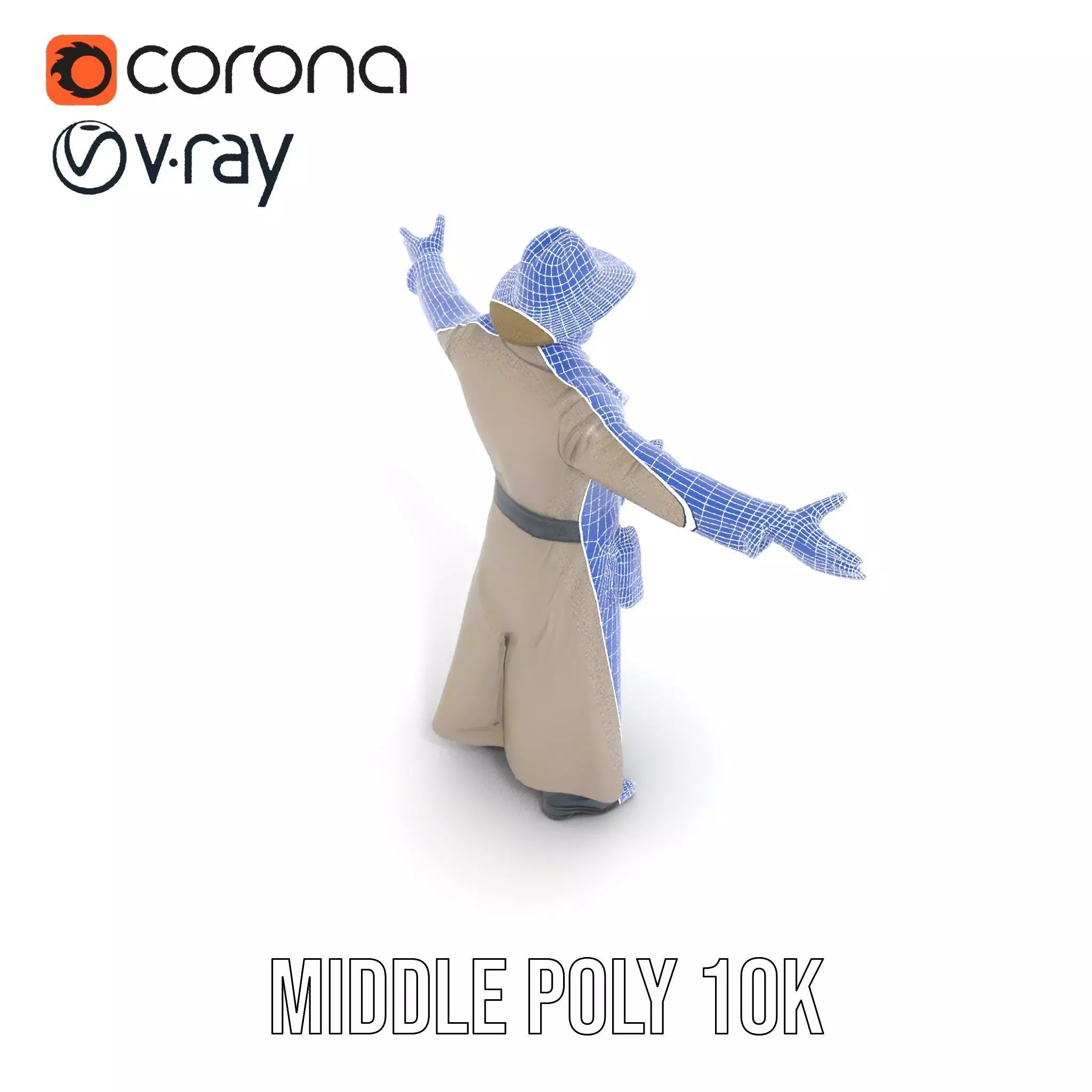 Adventurer Trench Coat model pack Low-poly 3D model_18