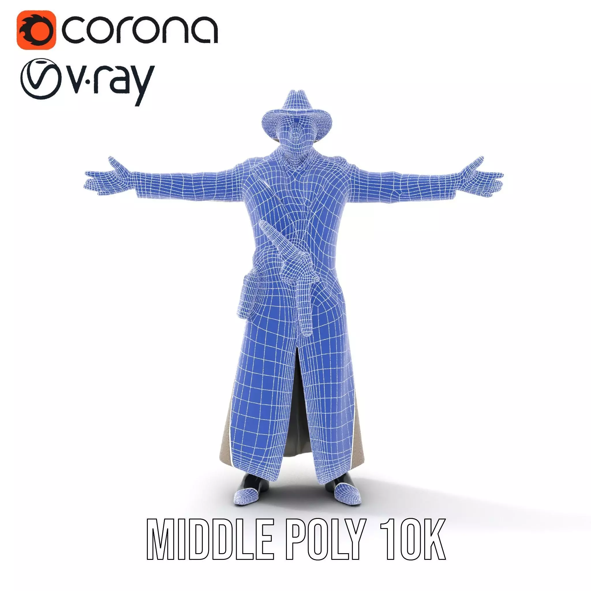 Adventurer Trench Coat model pack Low-poly 3D model_30