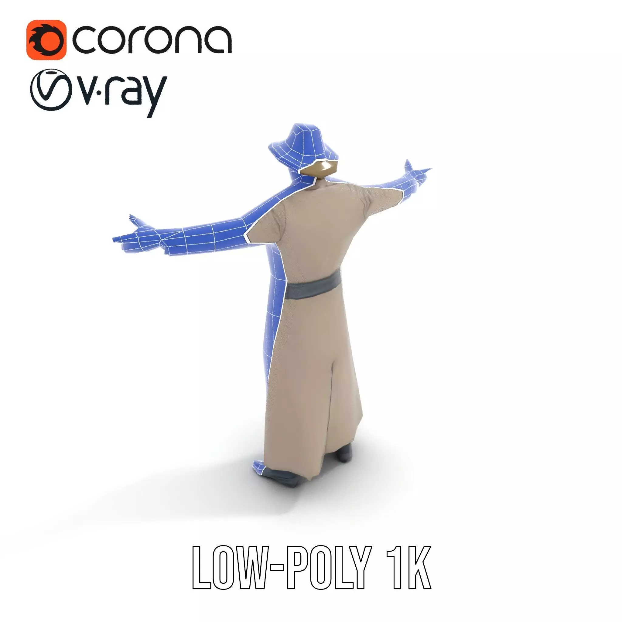 Adventurer Trench Coat model pack Low-poly 3D model_22