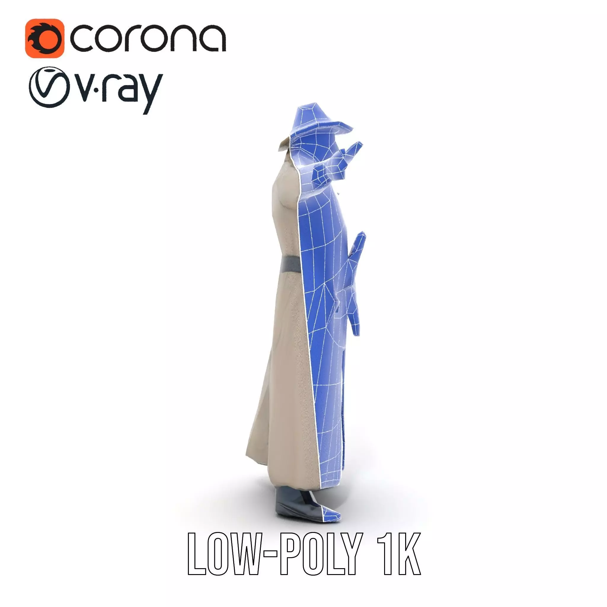 Adventurer Trench Coat model pack Low-poly 3D model_16