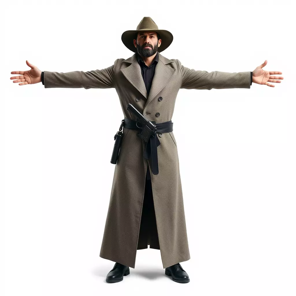 Adventurer Trench Coat model pack Low-poly 3D model_2