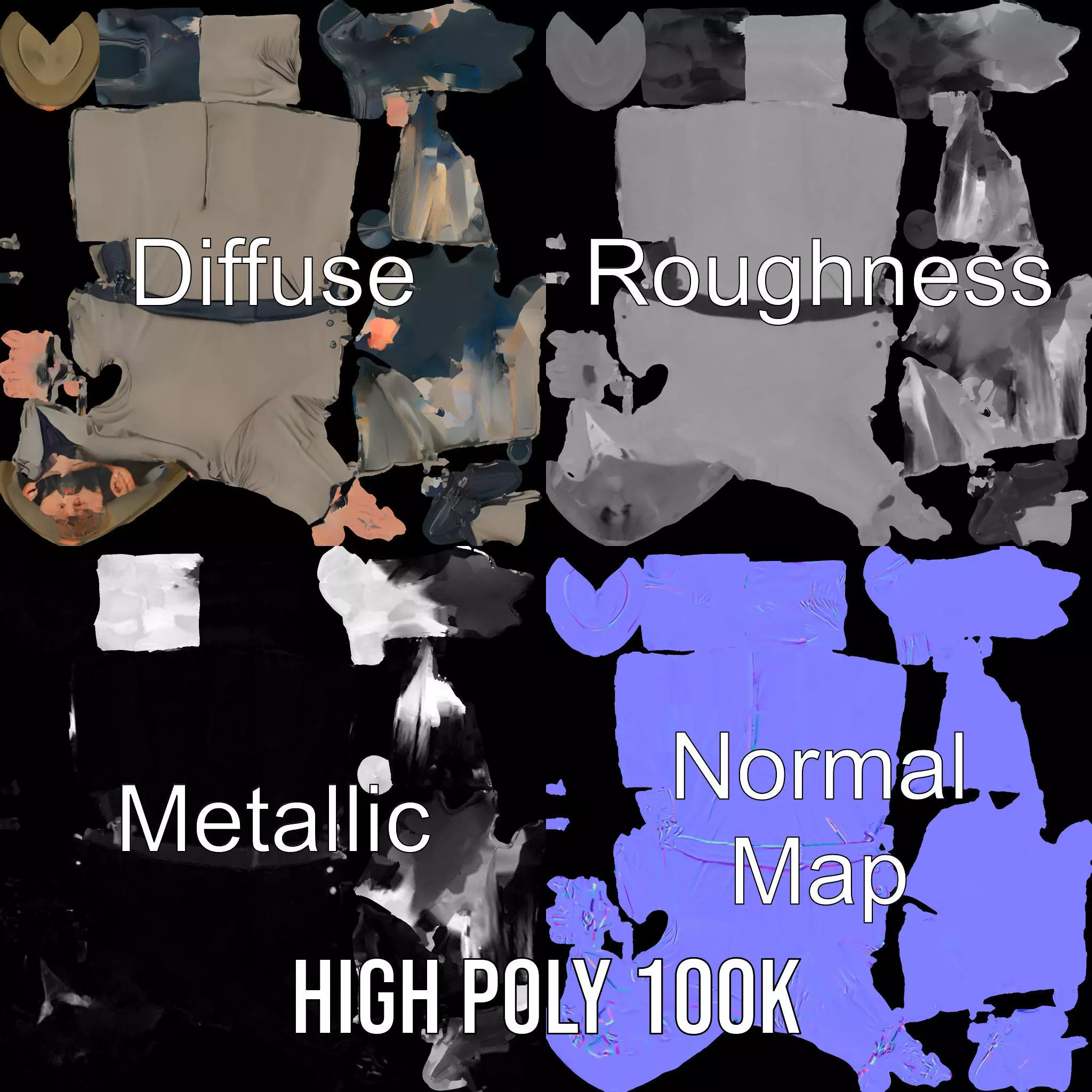 Adventurer Trench Coat model pack Low-poly 3D model_3