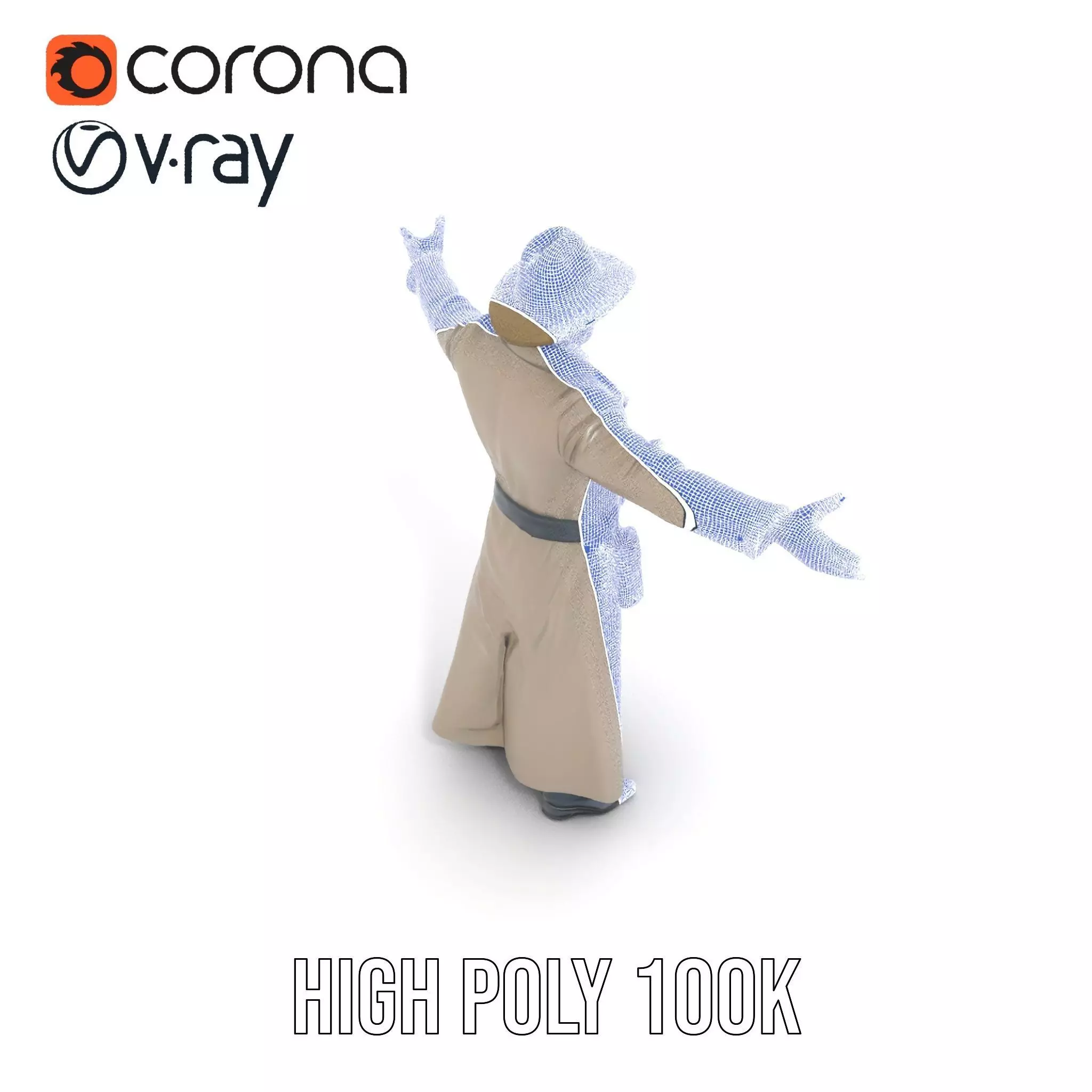 Adventurer Trench Coat model pack Low-poly 3D model_33