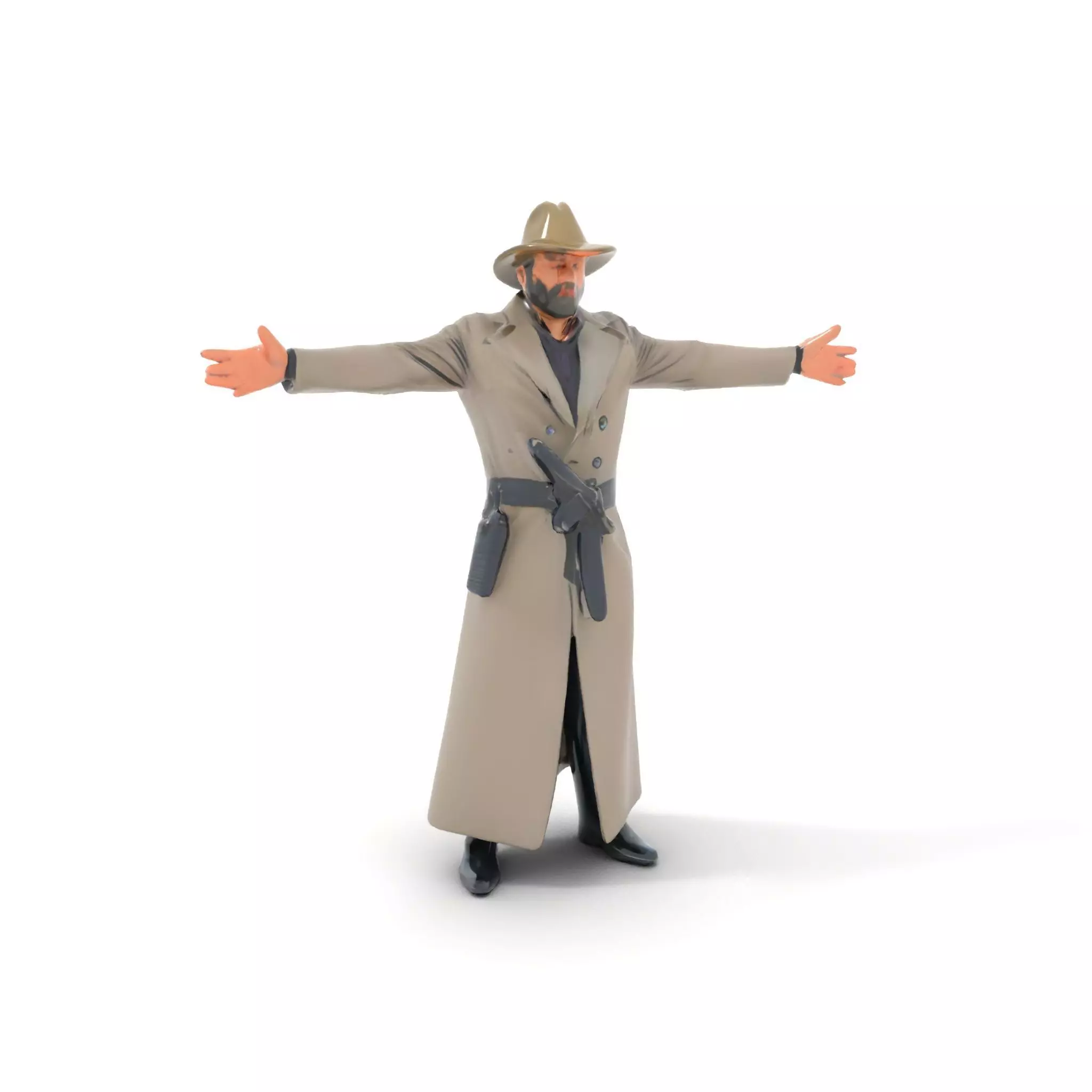 Adventurer Trench Coat model pack Low-poly 3D model_11