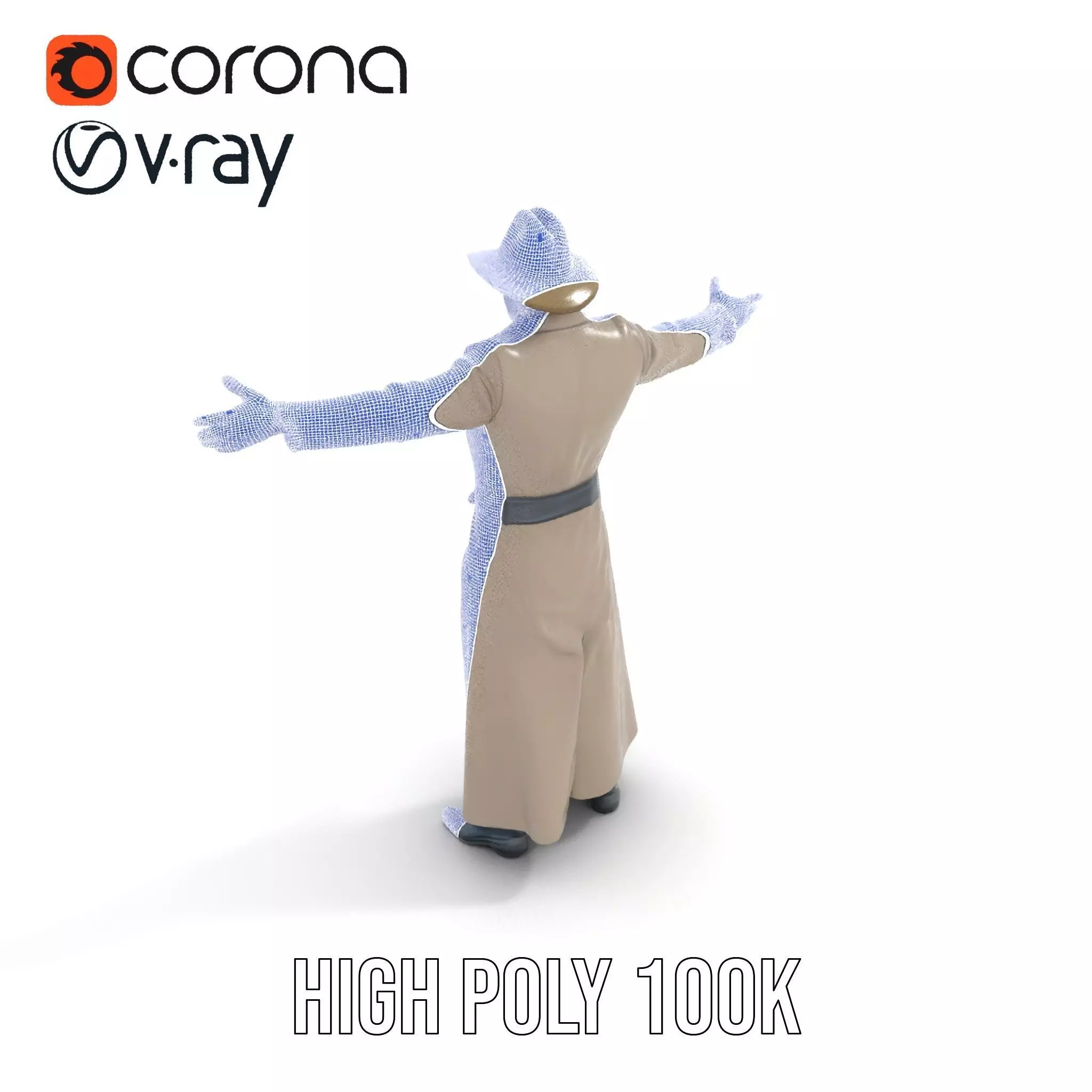 Adventurer Trench Coat model pack Low-poly 3D model_26