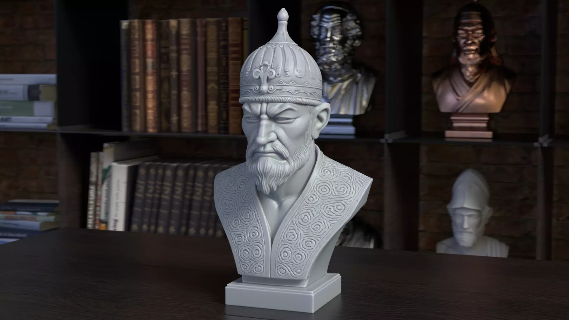 Timur Bust Sculpture Tamerlane Bust Printable STL File 3D print model