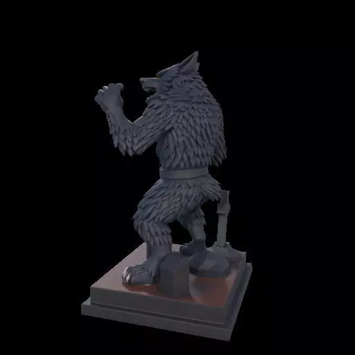 2217 COLORFUL Werewolf Howling With Skull 3D Model magic 3D print model_20