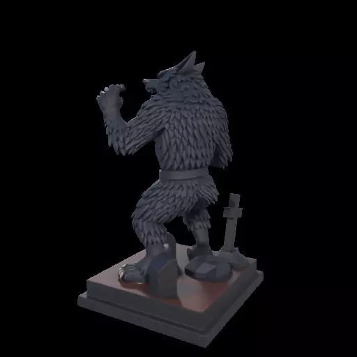 2217 COLORFUL Werewolf Howling With Skull 3D Model magic 3D print model_19