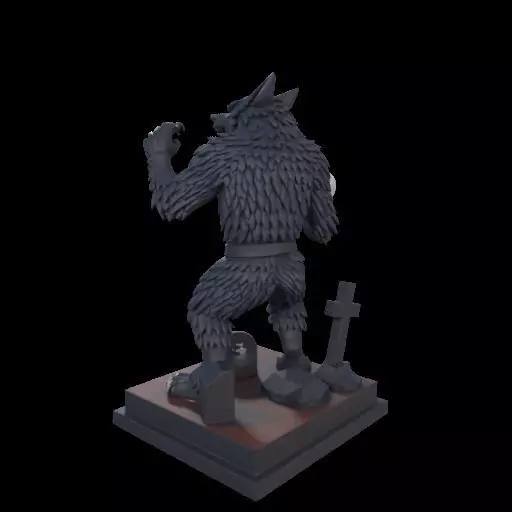 2217 COLORFUL Werewolf Howling With Skull 3D Model magic 3D print model_17