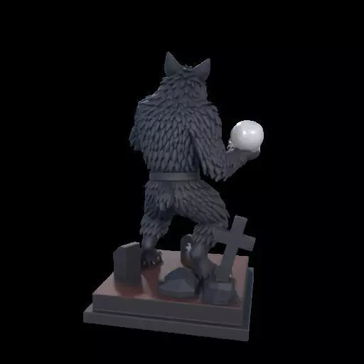 2217 COLORFUL Werewolf Howling With Skull 3D Model magic 3D print model_12