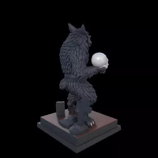 2217 COLORFUL Werewolf Howling With Skull 3D Model magic 3D print model_9
