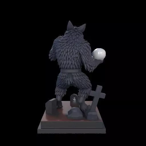 2217 COLORFUL Werewolf Howling With Skull 3D Model magic 3D print model_13