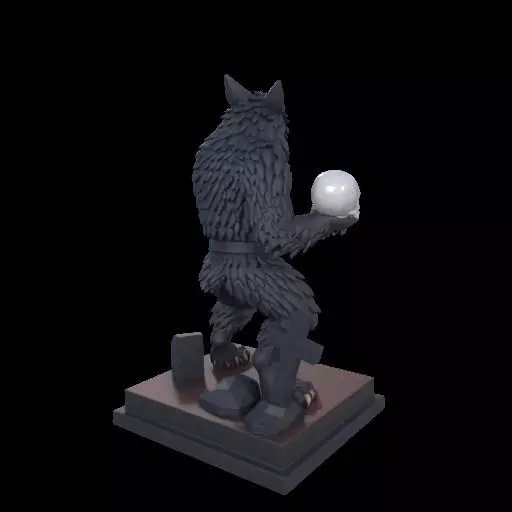 2217 COLORFUL Werewolf Howling With Skull 3D Model magic 3D print model_10