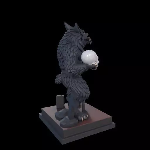 2217 COLORFUL Werewolf Howling With Skull 3D Model magic 3D print model_8
