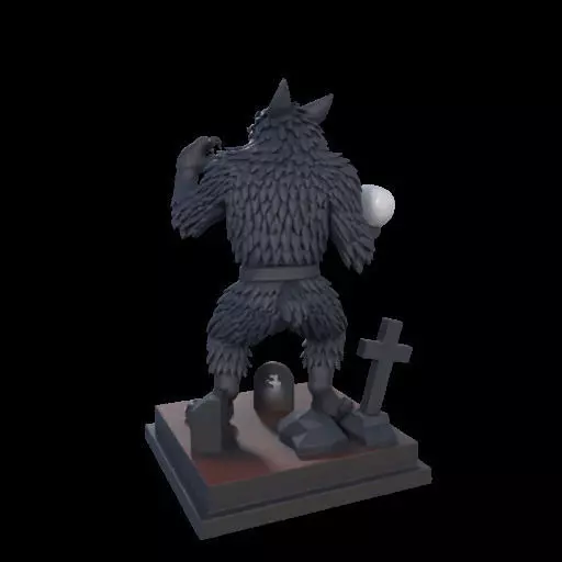 2217 COLORFUL Werewolf Howling With Skull 3D Model magic 3D print model_15