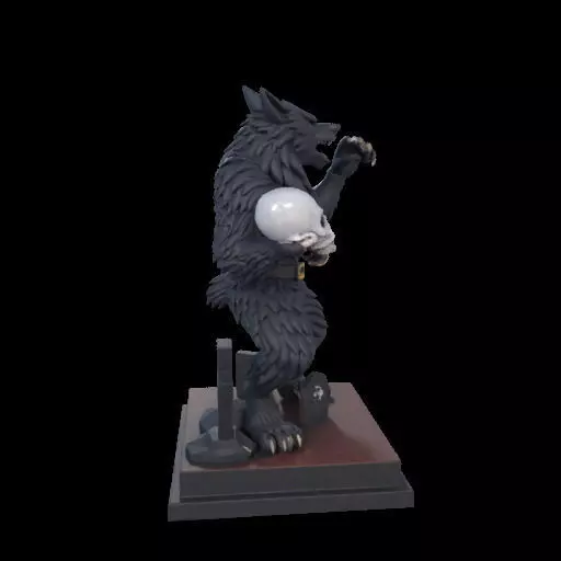 2217 COLORFUL Werewolf Howling With Skull 3D Model magic 3D print model_34