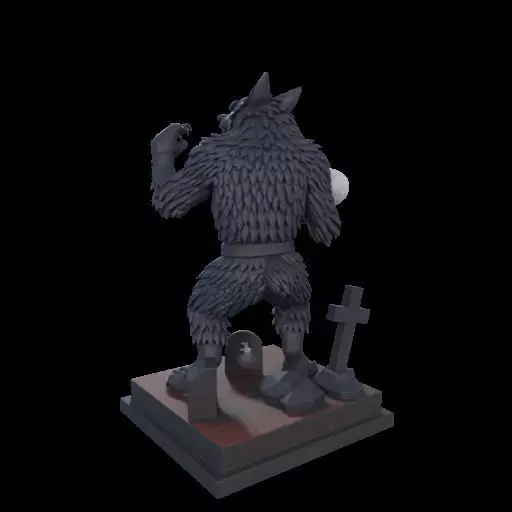 2217 COLORFUL Werewolf Howling With Skull 3D Model magic 3D print model_16