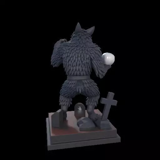 2217 COLORFUL Werewolf Howling With Skull 3D Model magic 3D print model_14
