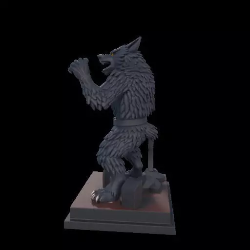 2217 COLORFUL Werewolf Howling With Skull 3D Model magic 3D print model_21