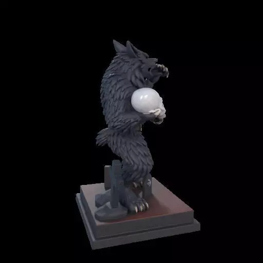 2217 COLORFUL Werewolf Howling With Skull 3D Model magic 3D print model_35
