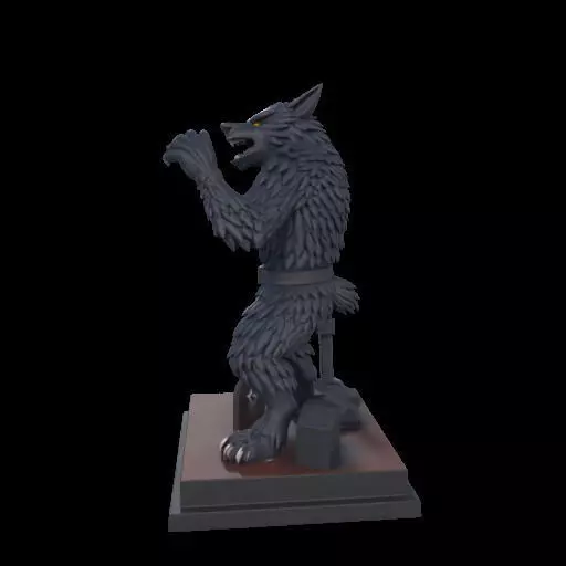 2217 COLORFUL Werewolf Howling With Skull 3D Model magic 3D print model_22