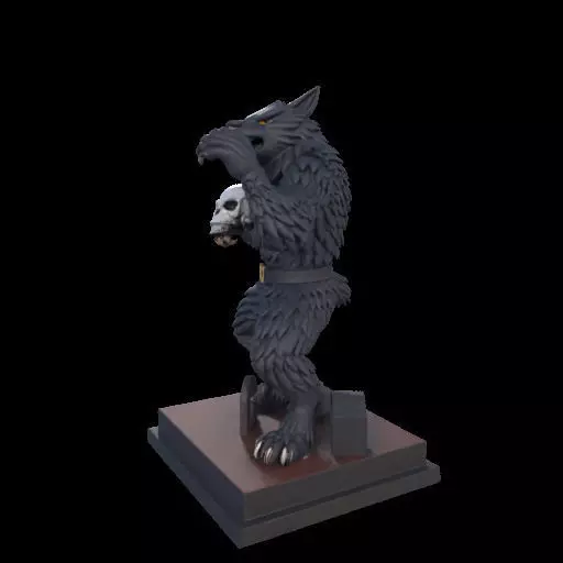 2217 COLORFUL Werewolf Howling With Skull 3D Model magic 3D print model_24