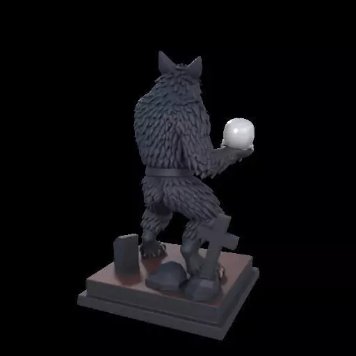 2217 COLORFUL Werewolf Howling With Skull 3D Model magic 3D print model_11