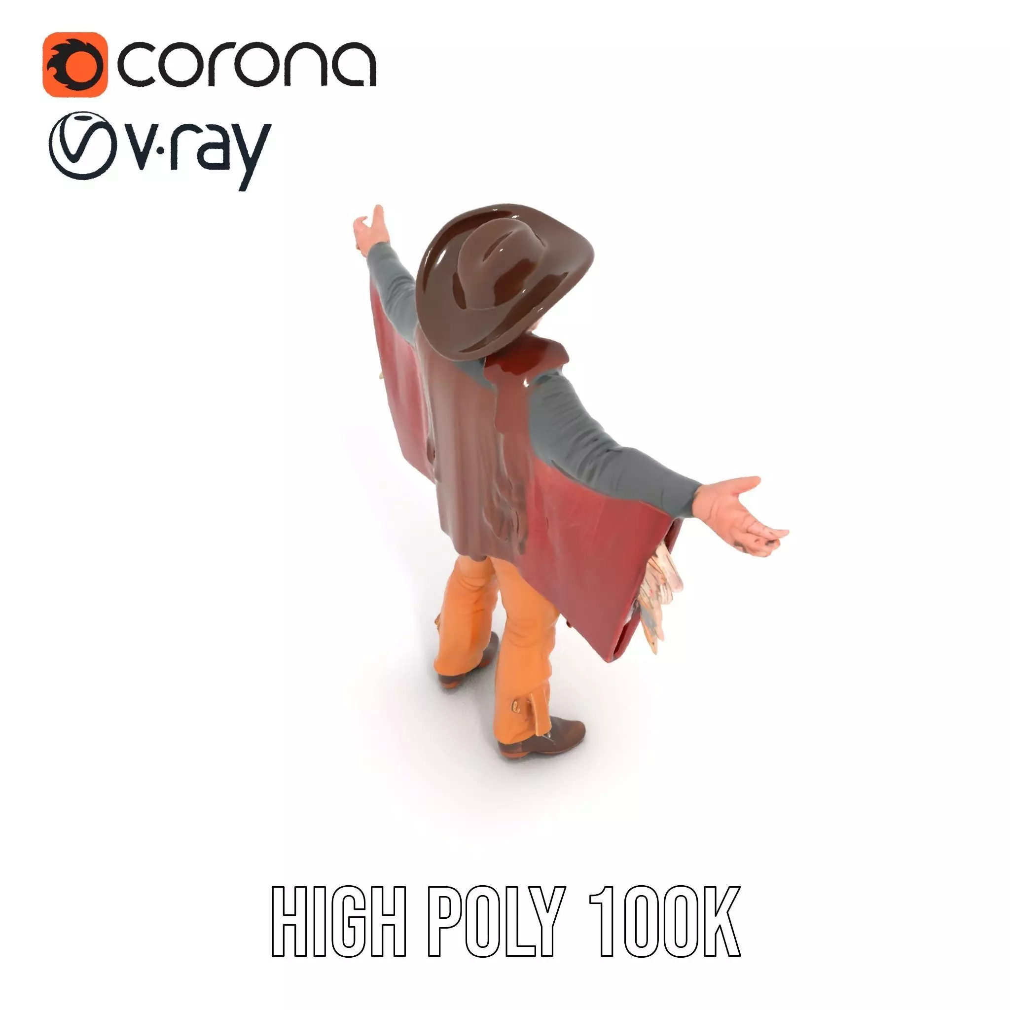 Western Cowboy Attire model pack Low-poly 3D model_26