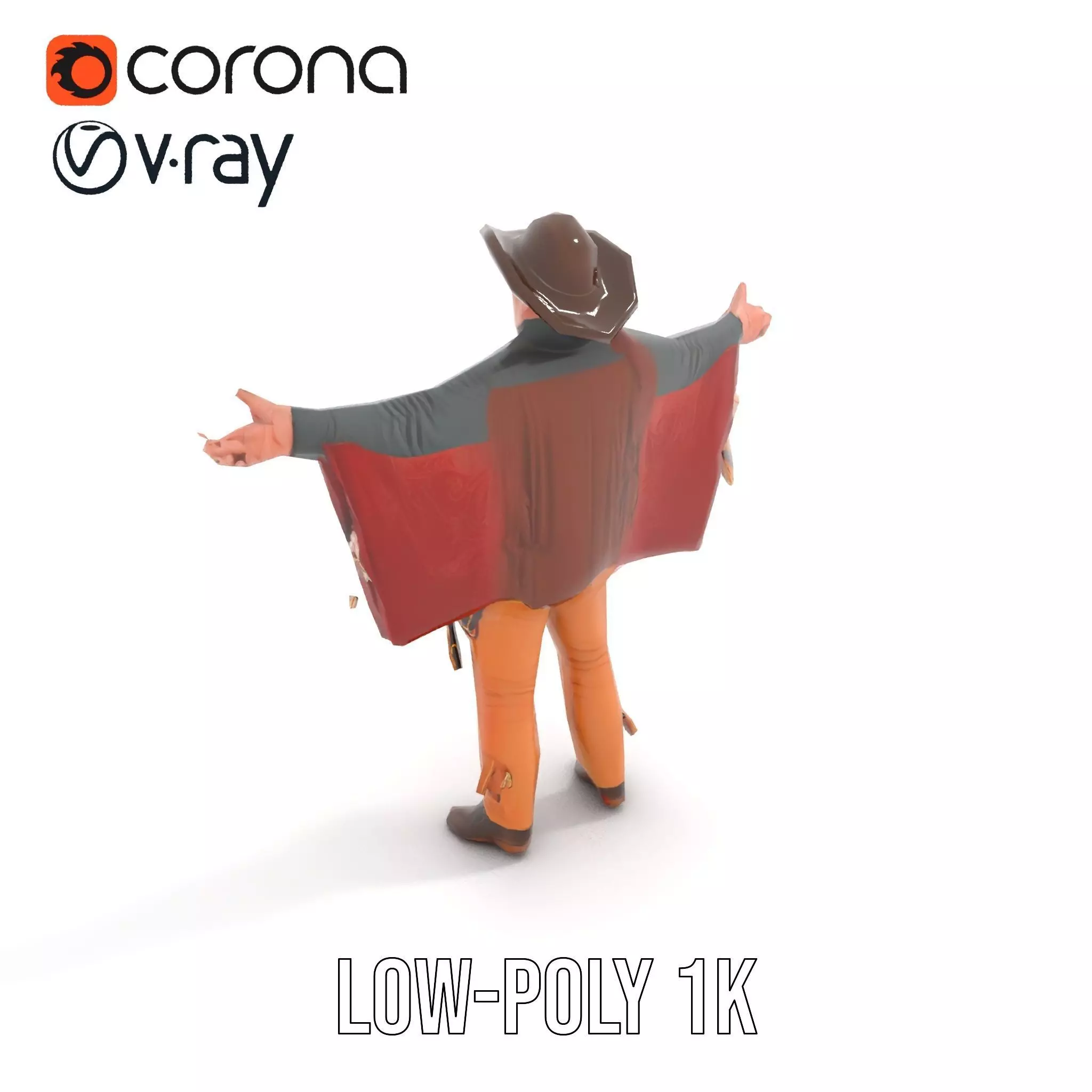 Western Cowboy Attire model pack Low-poly 3D model_12