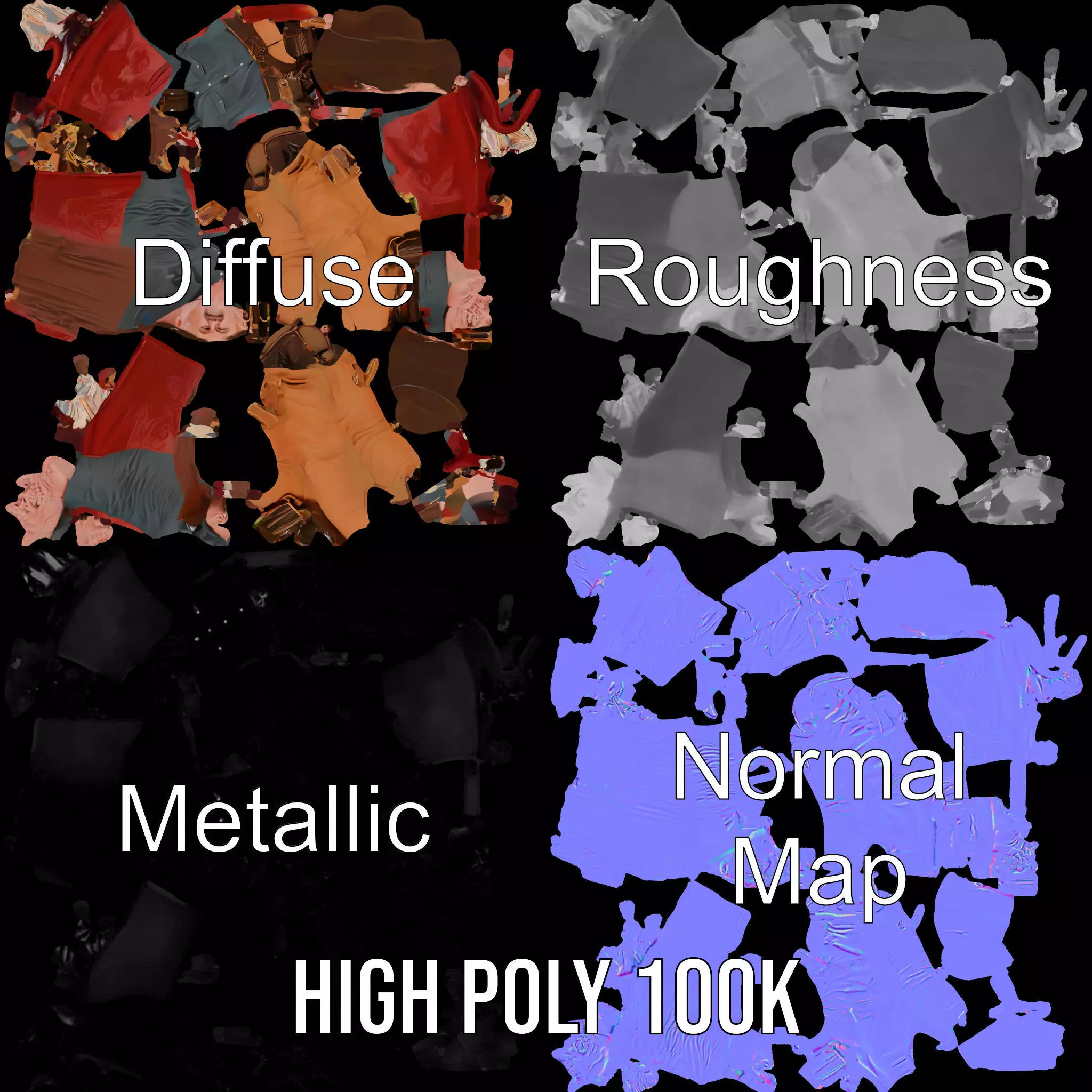 Western Cowboy Attire model pack Low-poly 3D model_3